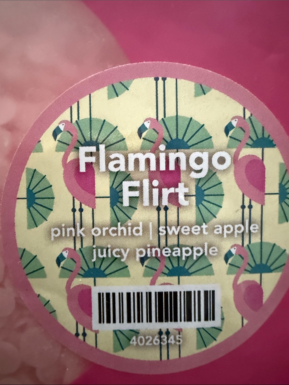 Pink Zebra Flamingo Flirt Pink and Green Decorative Scented Candle